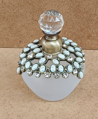 Perfumera cristal y metal esmaltado. Ref 25545. 7,5x5