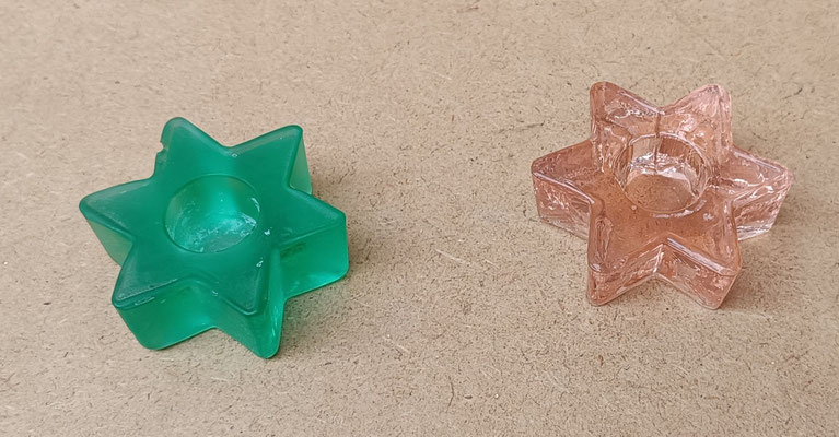 Portavelas estrella cristal. 6,5x2,5