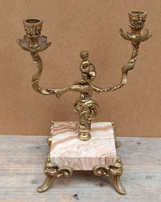 Candelabro bronce 2 brazos. 27x16
