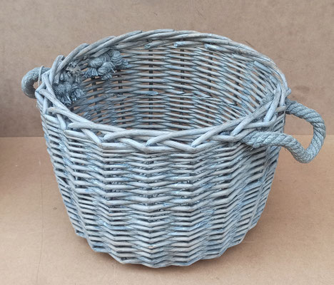 Cesto mimbre con asas cuerda. Ref FPX. 24x35