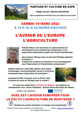 Avenir de l'Europe Agriculture - Patrick Salez