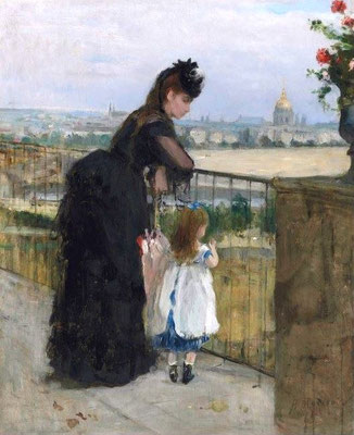 Femme et enfant au balcon - Berthe Morisot - 1872 - musée Artizon, Tokyo