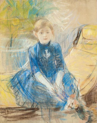 Fillette au jersey bleu - Berthe Morisot - pastel, 1872 - musée Marmottan