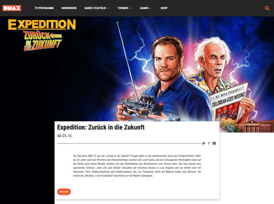 Expedition Zurück in die Zukunft ZIDZ Back to the Future BTTF Markus Kathy Deutschland Zurück zu den Fans dmax