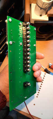first PCB prototype for amplifiers board in process 12 outputs
