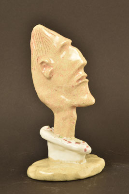 „Alberto 3“ Keramik aus weißem Ton mit Crackleglasur glasiert, 15cm hoch
