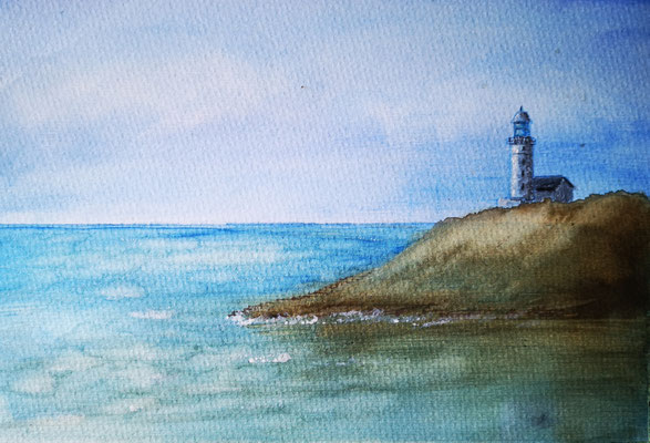 "Leuchtturm Aquarell auf DinA4 08.2019