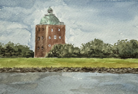 "Neuwerk" Aquarell 18x13cm gerahmt