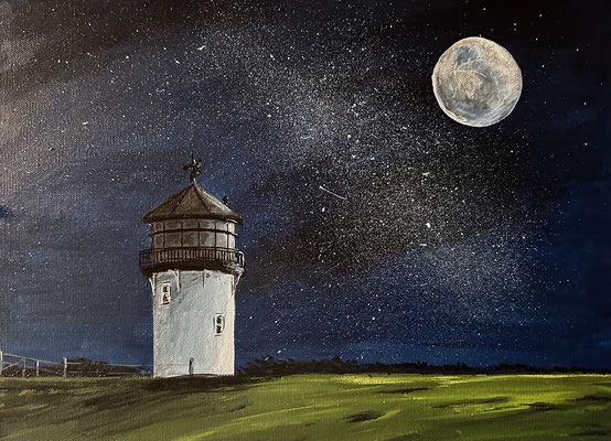 "Leuchtturm Dicke Berta" in Cuxhaven Acryl auf Leinwand 30x40cm 01.2024
