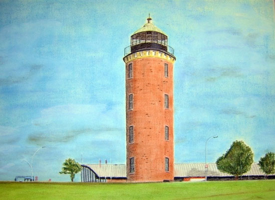 "Leuchtturm Hamburger" in Cuxhaven (Alte Liebe) Pastell auf Tonpapier 30x40 cm 03.2008