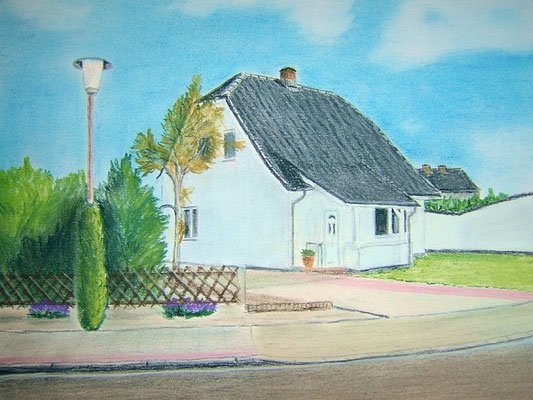 "Unser Haus" in Nordholz Pastell auf Tonpapier DIN A4 Format 04.2008
