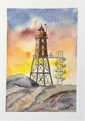 "Obereversand" in Dorum-Neufeld Aquarell 13x18cm