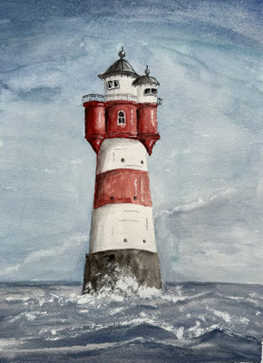 "Roter Sand" Aquarell in einem 32x42cm Glasrahmen