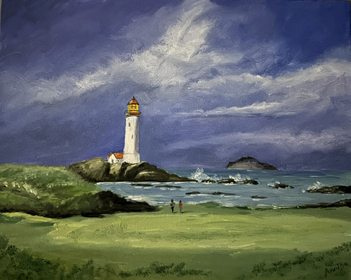 Leuchtturm Öl auf Malkarton 30x24cm 12.2025
