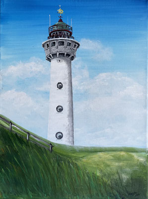 "Leuchtturm Egmond“ Acryl auf Leinwand 40x50cm 03.2023