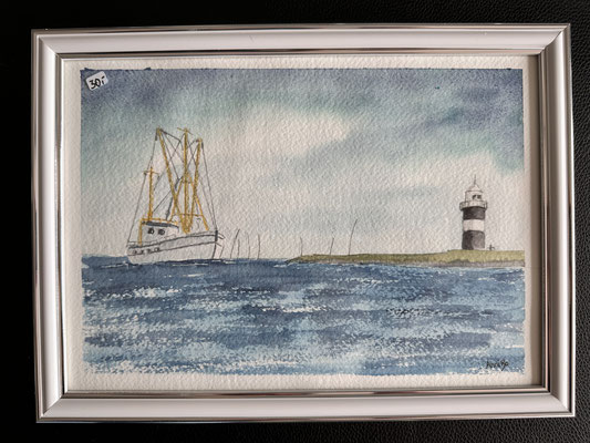 "Wremen" Aquarell DinA4 gerahmt