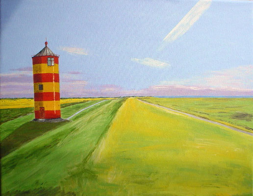 "Leuchtturm Pilsum 3" Acryl auf Leinwand 40x50 cm 08.2004