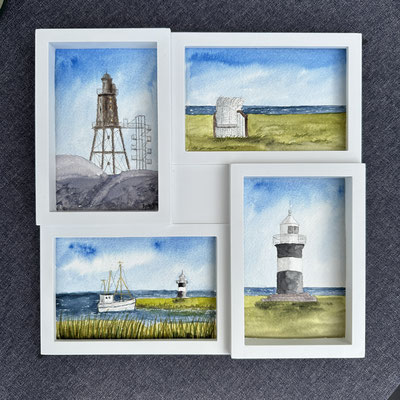 4er Collage "Wurster Nordseeküste" 29x29cm