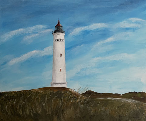 "Leuchtturm Lyngvig/Dänemark" Acryl auf Leinwand 60x50cm 02.2023