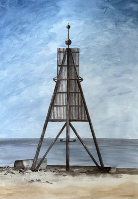 "Kugelbake Cuxhaven" Aquarell auf 300g Fabriano Artistico fein 70x100cm 01.2025