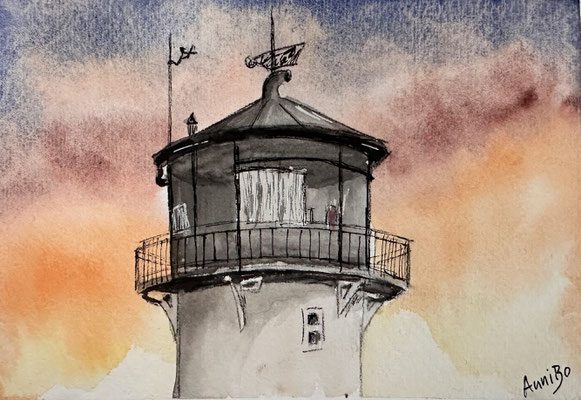 "Dicke Berta" Aquarell 18x13cm 01.2025