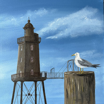 "Obereversand" Acryl auf Leinwand 40x40cm 09.2025