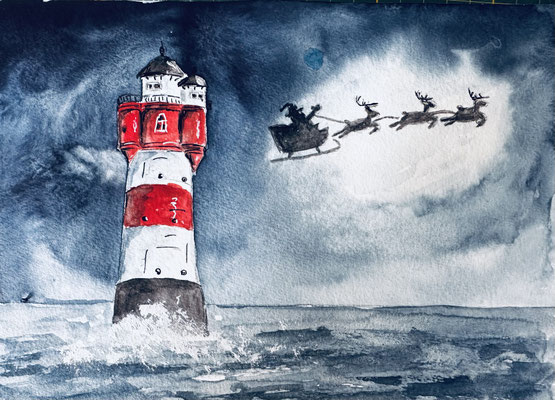 "Roter Sand Weihnachten" Aquarell 24x18cm 12.2024
