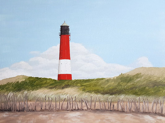 "Leuchtturm auf Sylt" Acryl auf Leinwand 70x90 cm 07.2018