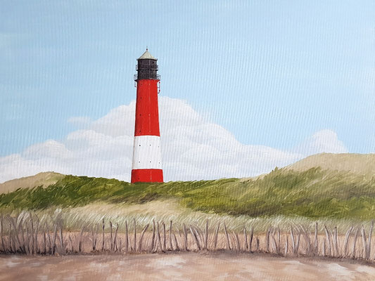 "Leuchtturm auf Sylt" Acryl auf Leinwand 70x90 cm 07.2018