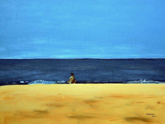 "Bo am Strand von Dänemark" Acryl auf Leinwand 30x40 cm 04.2003