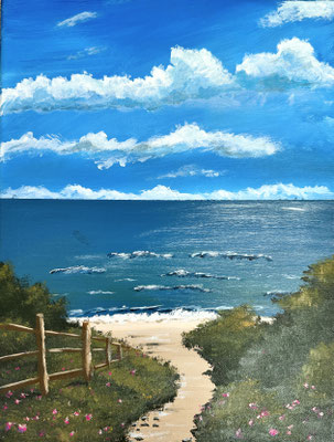 "Der Weg zum Meer" Acryl auf Leinwand 30x40cm 08.2025