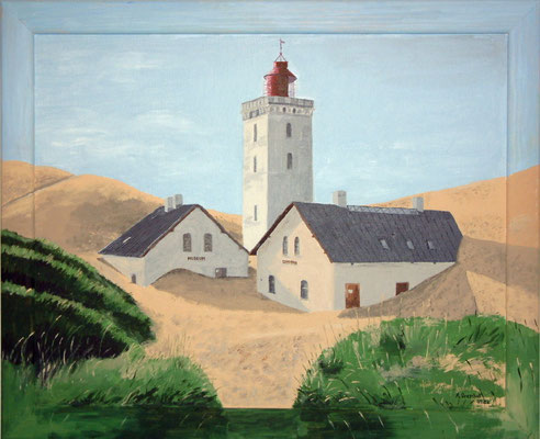 "Versandeter Leuchtturm Rubjerg Knude in Dänemark" Acryl auf gerahmten Karton 40x50 cm 10.2002