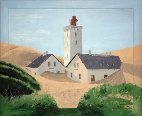 "Versandeter Leuchtturm Rubjerg Knude in Dänemark" Acryl auf gerahmten Karton 40x50 cm 10.2002