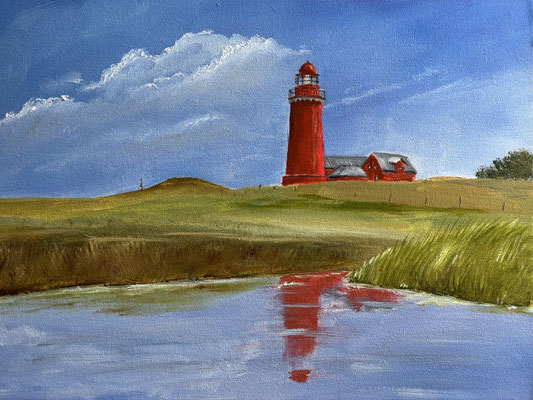 "Bovbjerg Fyr" Öl auf Malpappe 40x30cm