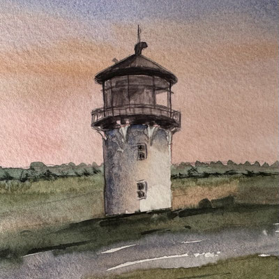 "Dicke Berta" in Altenbruch Aquarell 18x13cm