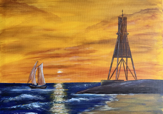 "Kugelbake" Acryl auf Leinwand 70x50cm 07.2025