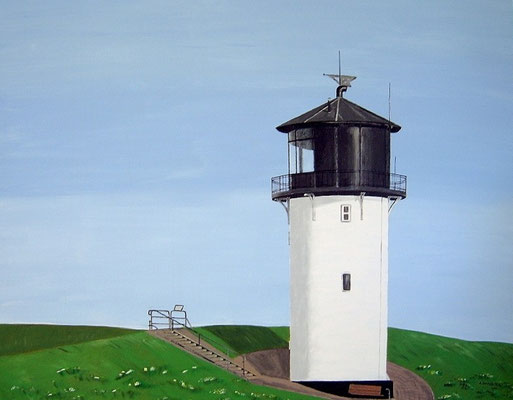 "Leuchtturm Dicke Berta" in Cuxhaven-Altenbruch Acryl auf Leinwand 90x70 cm 03.2008