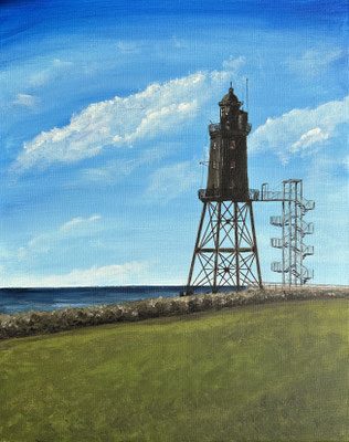 Leuchtturm „Obereversand“ Acryl auf Leinwand 40x50cm 08. 2025