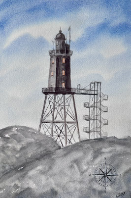 "Obereversand" Aquarell gerahmt DinA4