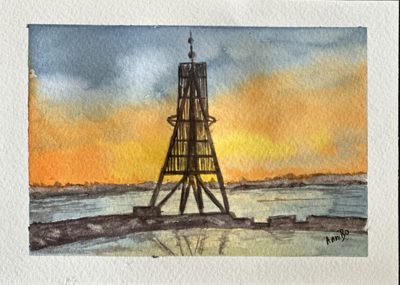 "Kugelbake" Aquarell 18x13cm 09.2024 