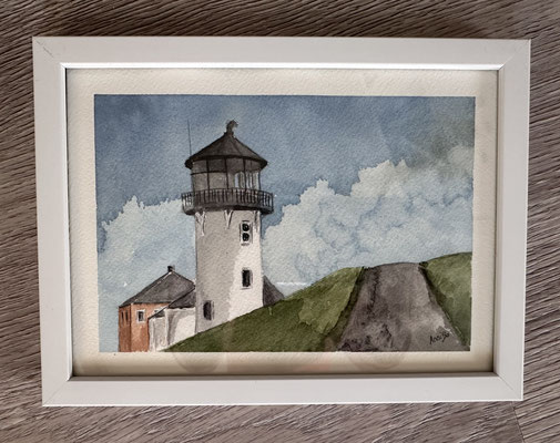 "Leuchtturm Dicke Berta" in Aquarell