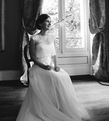 Célia / Juin 2016 - Ludivine Guillot, robe de mariée sur mesure à Lyon.