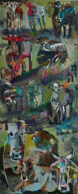 As vacas 20, 140x60, acrylic on canvas