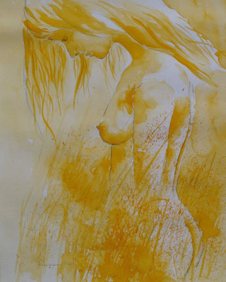 Mädchen im Kornfeld, 30 x 40 cm
