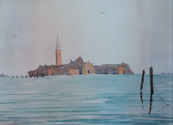 Insel San Giorgio Maggiore vor Venedig, 40 x 30 cm
