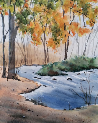 Herbstwald, 30 x 40 cm