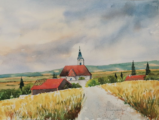 Blick nach Niederfellabrunn, 40 x 30 cm