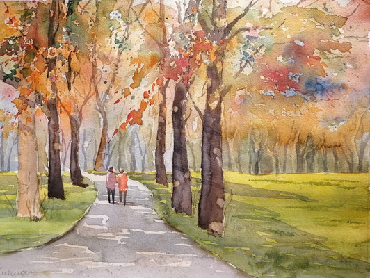 Herbstspaziergang, 40 x 30 cm