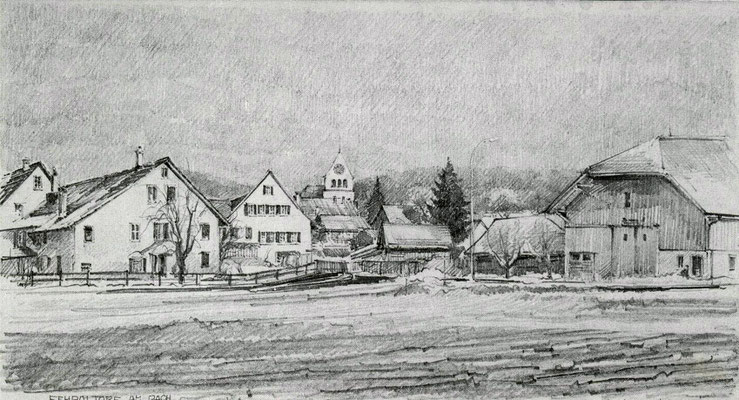 Zeichnung - Ansicht von Fehraltorf