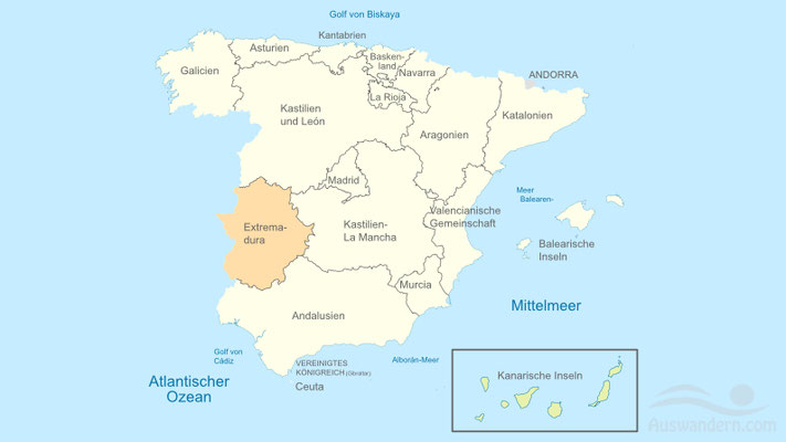 Spanien ist ein Land auf der iberischen Halbinsel in Europa und umfasst 17 autonome Regionen.